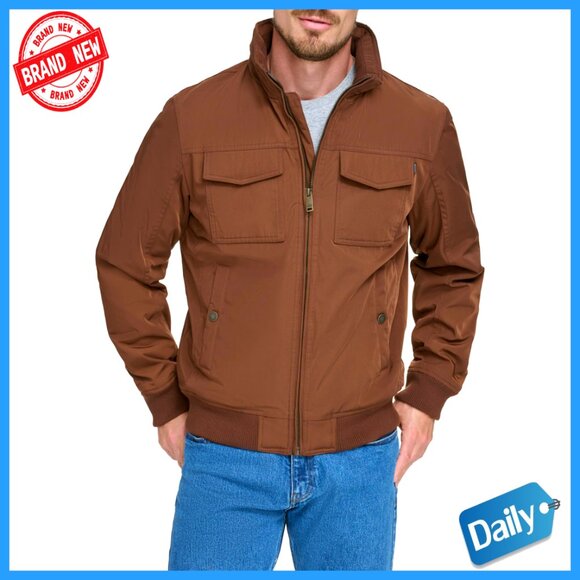 Quilted Lined Flight Bomber Jacket Active Performance Insulated Men's Outerwear